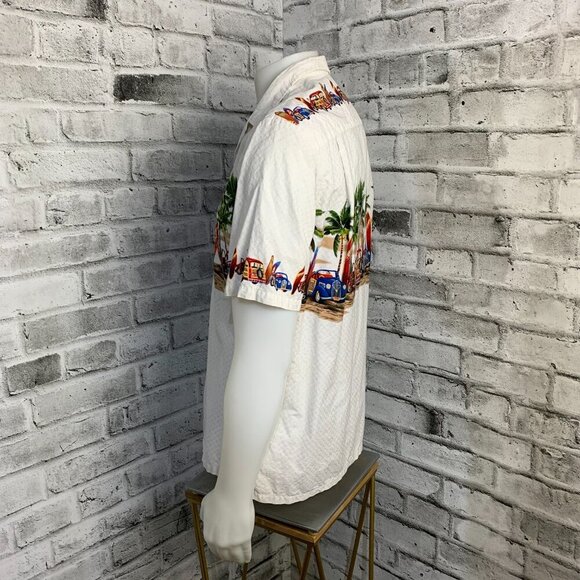 Aloha Mo'i Casual Short Sleeved Shirt Hawaii Beach Cars Surf Board Print - Picture 5 of 9